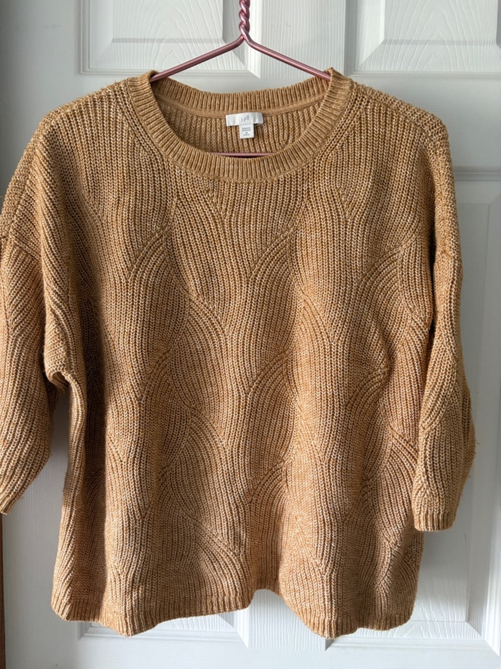 J Jill Classic Crewneck Sweater in Camel
